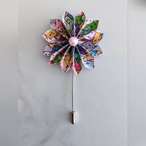 Kitty Flower Lapel Pin